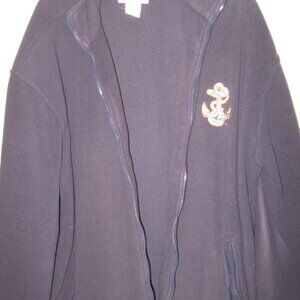 Armed Forces Gear Fleece Jacket Men's Size XL Navy Blue w/ Anchor USN